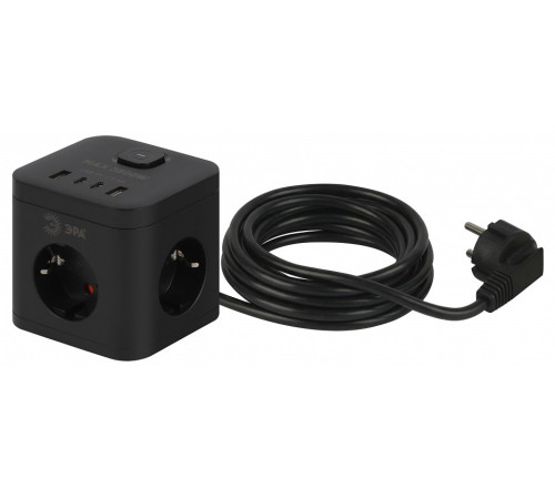 Удлинитель с выключателем Эра CUBE-3es-1,5m-4USB-B