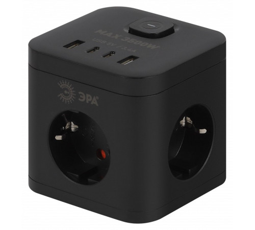 Удлинитель с выключателем Эра CUBE-3es-1,5m-4USB-B