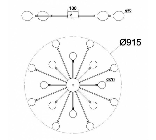 Потолочная люстра Escada Starfall 2109/1 Copper