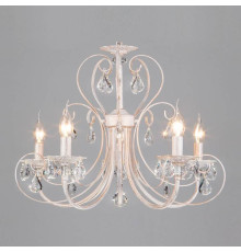 Подвесная люстра Eurosvet Alda 3305/5 белый с золотом/прозрачный хрусталь Strotskis
