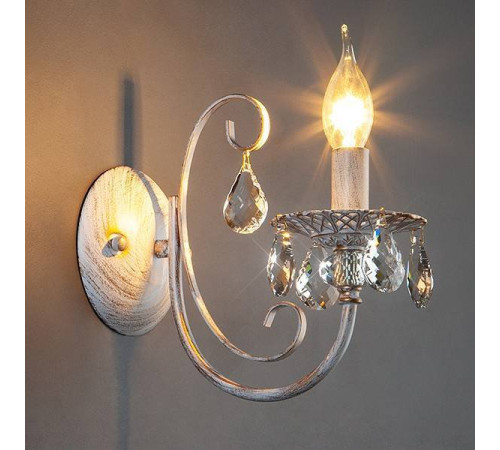 Бра Eurosvet Alda 3305/1 белый с золотом/прозрачный хрусталь Strotskis