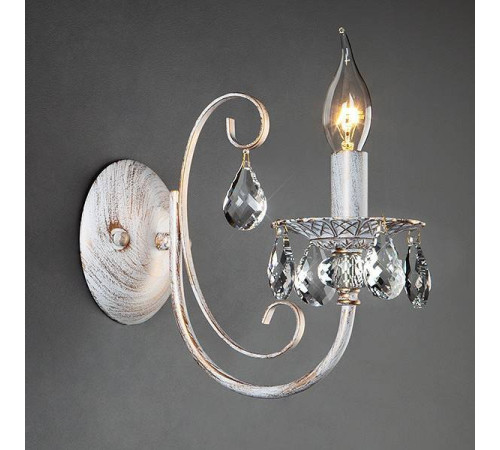 Бра Eurosvet Alda 3305/1 белый с золотом/прозрачный хрусталь Strotskis