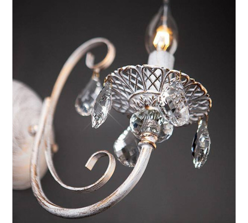 Бра Eurosvet Alda 3305/1 белый с золотом/прозрачный хрусталь Strotskis