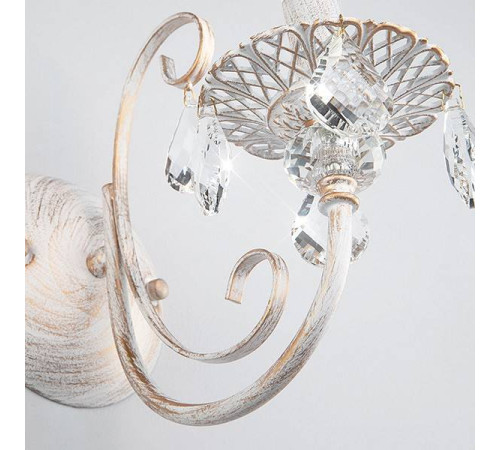 Бра Eurosvet Alda 3305/1 белый с золотом/прозрачный хрусталь Strotskis