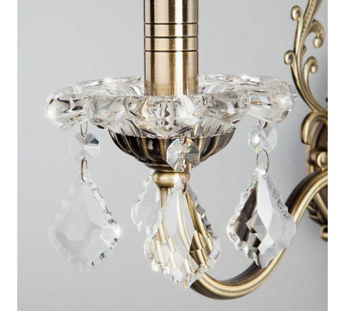 Бра Eurosvet Elisha 3281/1 античная бронза/прозрачный хрусталь Strotskis