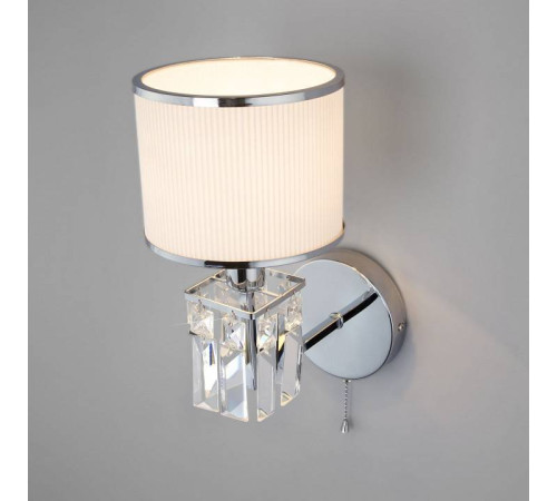 Бра Eurosvet Zaffiro 10099/1 хром/прозрачный хрусталь Strotskis (новый абажур)
