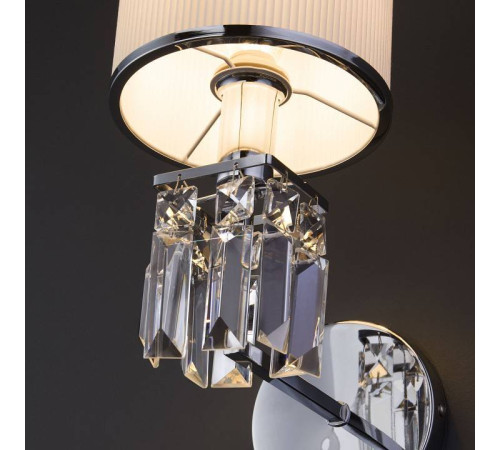 Бра Eurosvet Zaffiro 10099/1 хром/прозрачный хрусталь Strotskis (новый абажур)