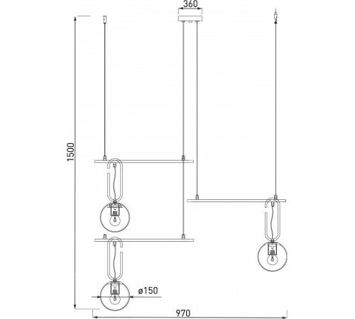 Подвесная люстра Eurosvet Riche 70143/3 черный