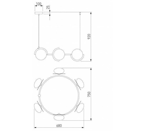 Подвесная люстра Eurosvet Moity 70150/6 черный/латунь