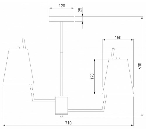 Люстра на штанге Eurosvet Topanga 60173/6 латунь