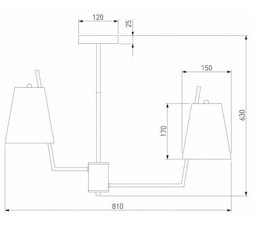 Люстра на штанге Eurosvet Topanga 60173/8 латунь