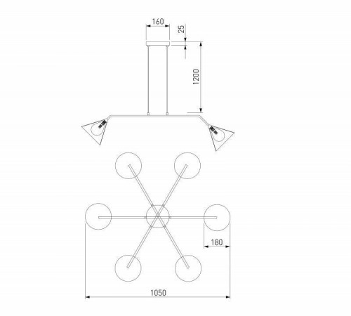 Подвесная люстра Eurosvet Enigma 70161/6 черный
