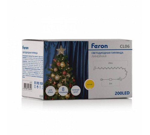 Гирлянда Нить Feron CL06 теплый белый 10 м 100 LED IP20 32314