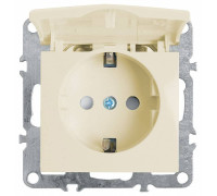 Розетка с заземлением и с шторками, без рамки с крышкой Stekker PST16-9112 39330
