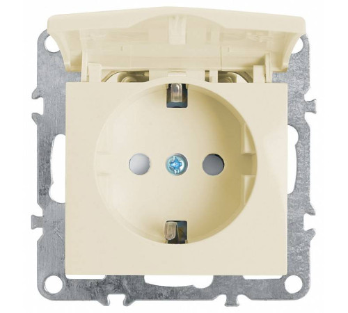 Розетка с заземлением и с шторками, без рамки с крышкой Stekker PST16-9112 39330
