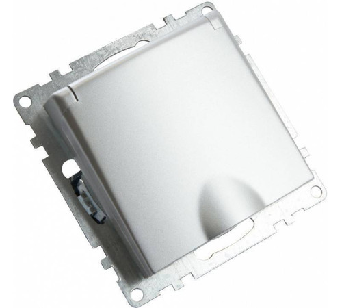 Розетка с заземлением и с шторками, без рамки с крышкой Stekker Катрин 39580