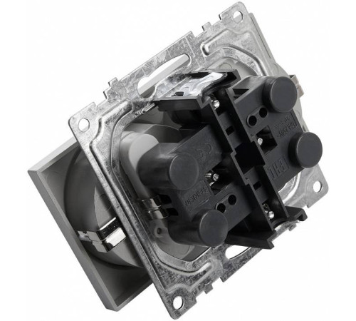 Розетка двойная с заземлением и с шторками, без рамки Stekker Катрин 39584