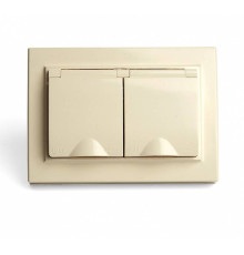 Розетка двойная с заземлением, без рамки Stekker Эрна 49137