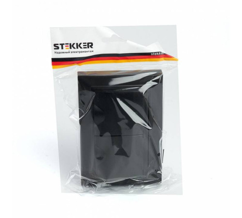 Розетка двойная с заземлением, без рамки Stekker Эрна 49138