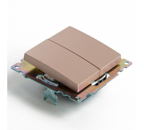 Выключатель двухклавишный без рамки Stekker Катрин 49169