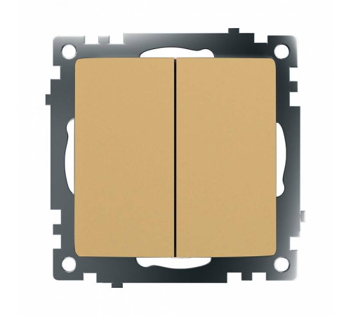 Выключатель двухклавишный без рамки Stekker Катрин 49216