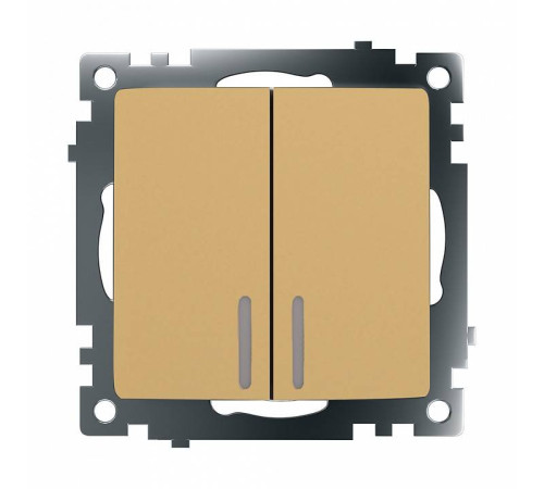 Выключатель двухклавишный с подсветкой без рамки Stekker Катрин 49217