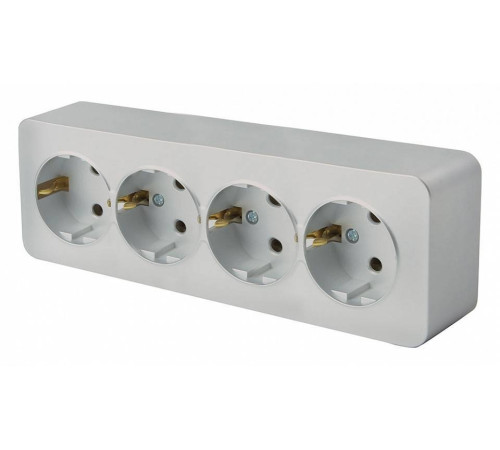 Розетка четверная с заземлением Stekker София 49332