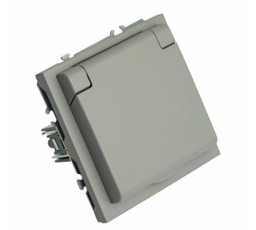 Розетка с заземлением и со шторкой, без рамки с крышкой Stekker Эмили 49959