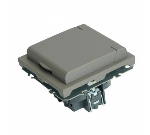 Розетка с заземлением и со шторкой, без рамки с крышкой Stekker Эмили 49959