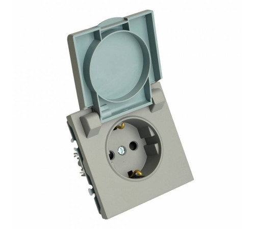 Розетка с заземлением и со шторкой, без рамки с крышкой Stekker Эмили 49959