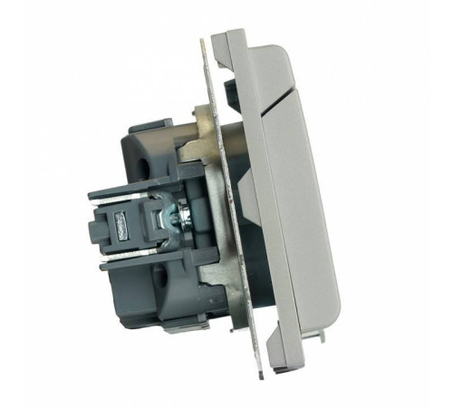 Розетка с заземлением и со шторкой, без рамки с крышкой Stekker Эмили 49959