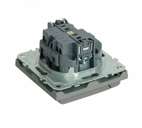 Розетка с заземлением и со шторкой, без рамки с крышкой Stekker Эмили 49959