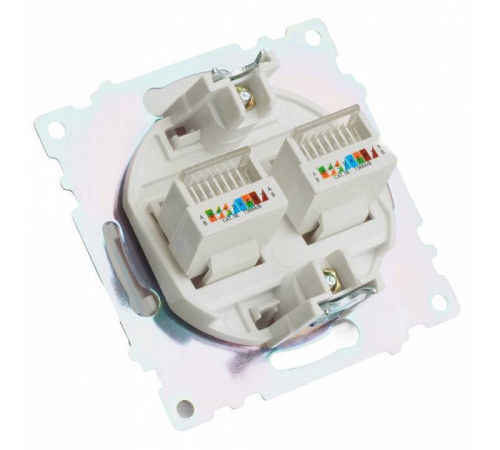 Розетка двойная Ethernet RJ-45 без рамки Stekker Катрин 50003