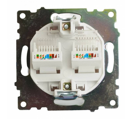 Розетка двойная Ethernet RJ-45 без рамки Stekker Катрин 50003