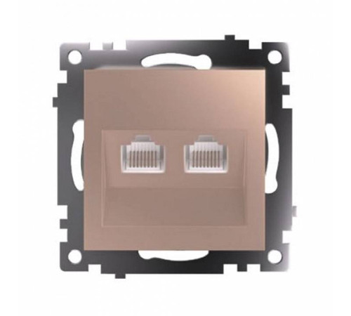 Розетка двойная Ethernet RJ-45 без рамки Stekker Катрин 50004