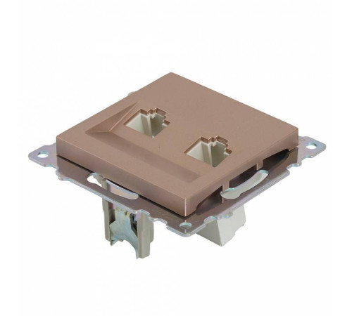 Розетка двойная Ethernet RJ-45 без рамки Stekker Катрин 50004