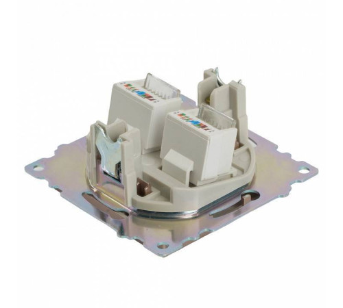 Розетка двойная Ethernet RJ-45 без рамки Stekker Катрин 50004