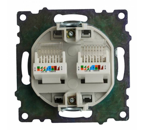 Розетка двойная Ethernet RJ-45 без рамки Stekker Катрин 50005