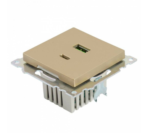 Розетка 2хUSB type A и C без рамки Stekker Катрин 50053