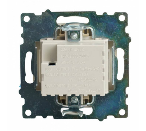 Розетка 2хUSB type A и C без рамки Stekker Катрин 50053