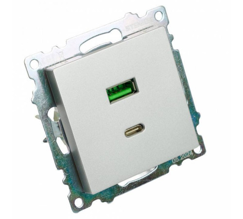 Розетка 2хUSB type A и C без рамки Stekker Катрин 50054