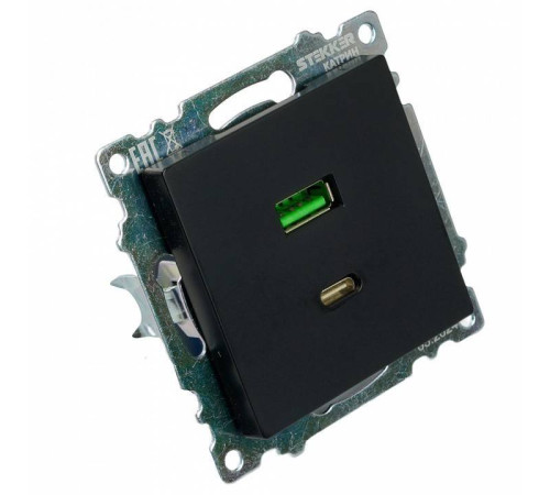 Розетка 2хUSB type A и C без рамки Stekker Катрин 50055
