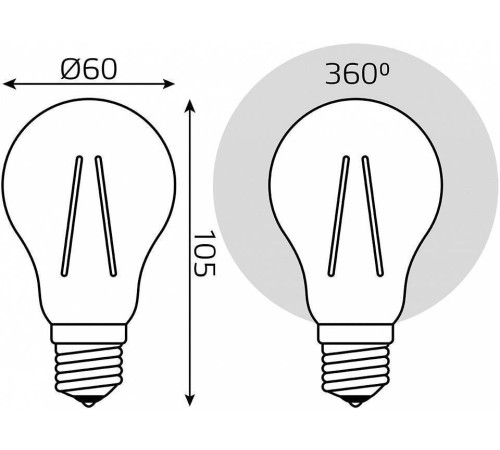 Лампа светодиодная Gauss Filament A60 E27 10 Вт 2400 K 102802010