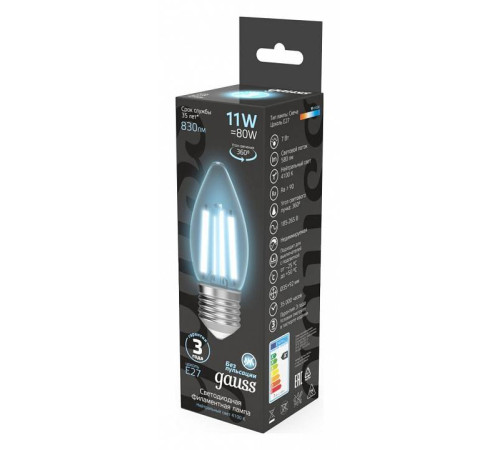 Лампа светодиодная Gauss Filament A60 E27 11 Вт 4100 K 103802211