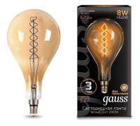 Лампа светодиодная Gauss LED Vintage Filament Flexible E27 8Вт 2400K 150802008