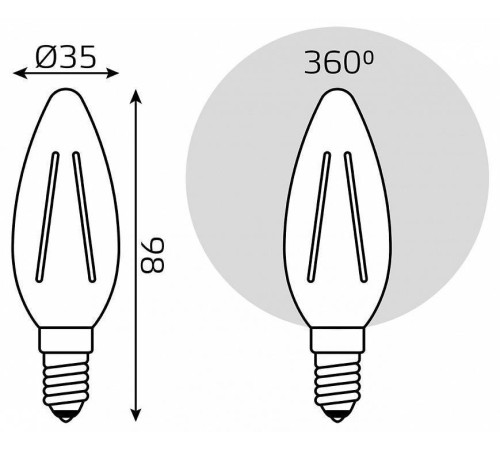 Лампа светодиодная Gauss Filament Elementary E14 8Вт 2700K 32118