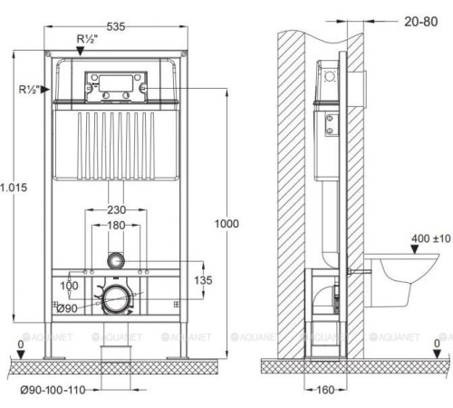 Система инсталляции для подвесного унитаза BETTOSERB Sava Free Standing 40006480