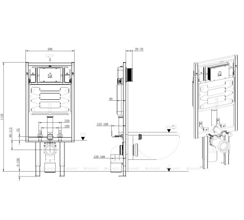 Инсталляция для подвесного унитаза Allen Brau PNEUMATIC PRO 2.0 1100х95х500 мм 9.11103.20