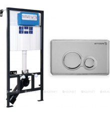 Комплект инсталляция Bettoserb Sava Fix Slim и клавиша смыва Morava хром глянец SET40006464