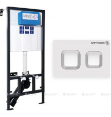 Комплект инсталляции Bettoserb Sava Fix Slim с клавишей смыва Djerma хром матовый SET40006472